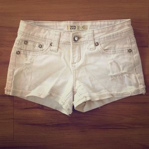ZCO Bling White Distressed Shorts